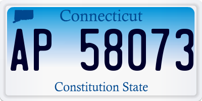 CT license plate AP58073