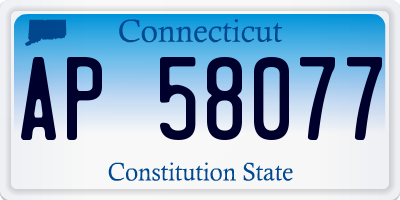 CT license plate AP58077