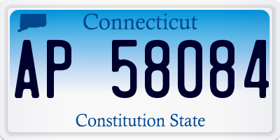 CT license plate AP58084