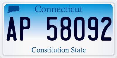 CT license plate AP58092