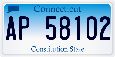 CT license plate AP58102