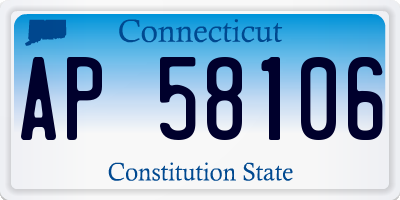CT license plate AP58106