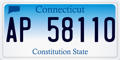 CT license plate AP58110