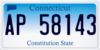 CT license plate AP58143