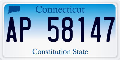 CT license plate AP58147