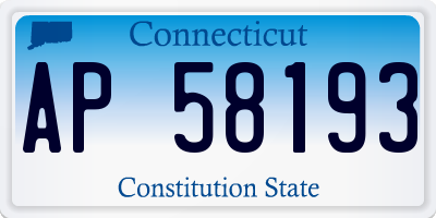 CT license plate AP58193