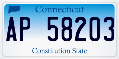 CT license plate AP58203
