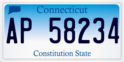CT license plate AP58234