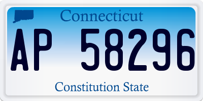CT license plate AP58296