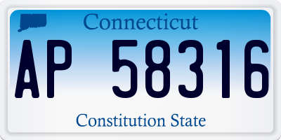 CT license plate AP58316