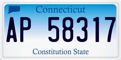 CT license plate AP58317