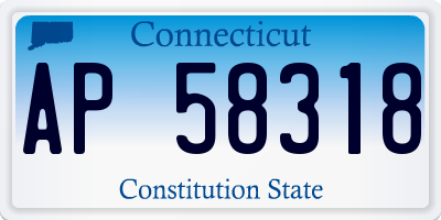 CT license plate AP58318