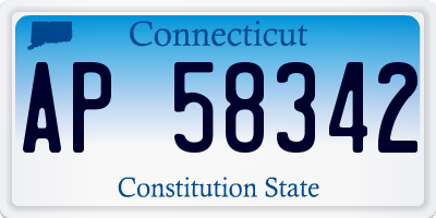 CT license plate AP58342