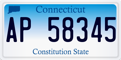 CT license plate AP58345