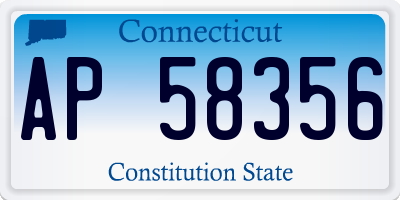 CT license plate AP58356