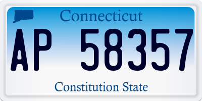 CT license plate AP58357