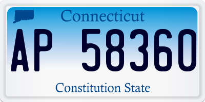 CT license plate AP58360