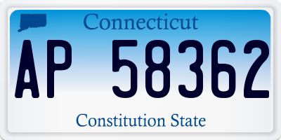 CT license plate AP58362