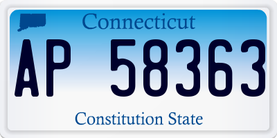 CT license plate AP58363