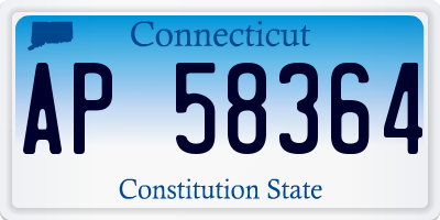 CT license plate AP58364