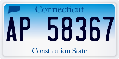 CT license plate AP58367