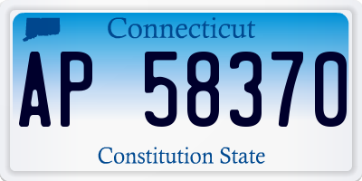 CT license plate AP58370