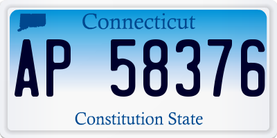 CT license plate AP58376