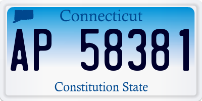 CT license plate AP58381
