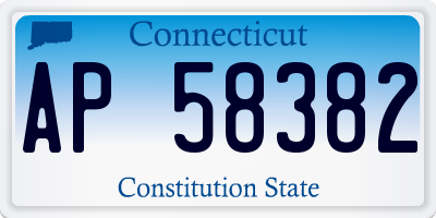 CT license plate AP58382
