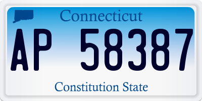 CT license plate AP58387