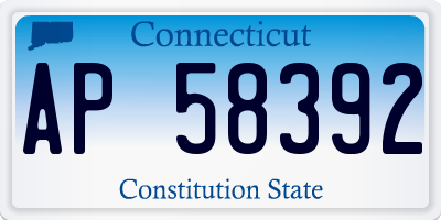 CT license plate AP58392