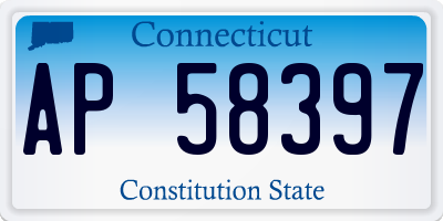 CT license plate AP58397
