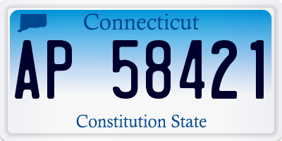 CT license plate AP58421