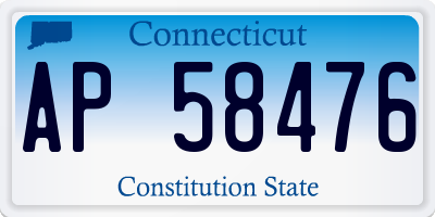 CT license plate AP58476