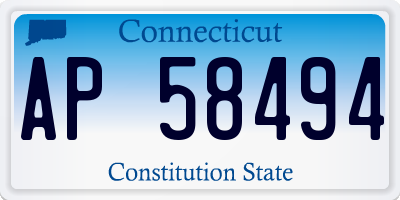 CT license plate AP58494