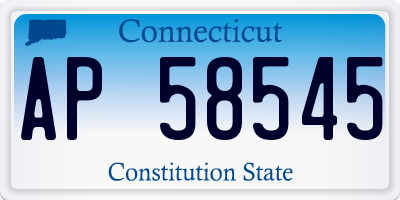 CT license plate AP58545