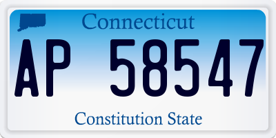 CT license plate AP58547