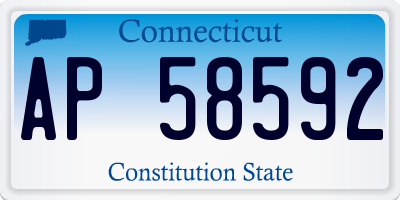 CT license plate AP58592