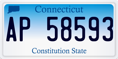 CT license plate AP58593