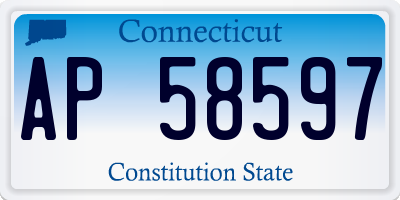 CT license plate AP58597