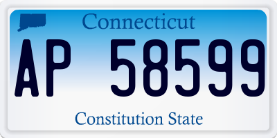 CT license plate AP58599
