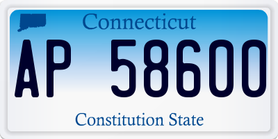 CT license plate AP58600