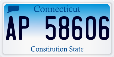 CT license plate AP58606