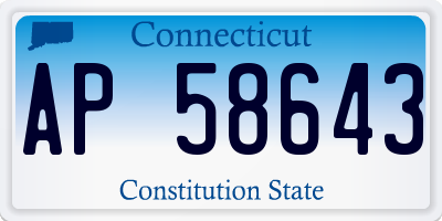CT license plate AP58643