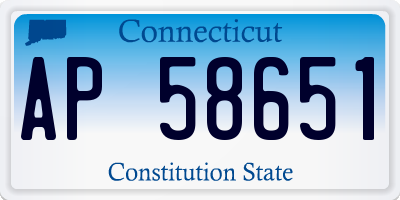 CT license plate AP58651