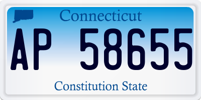 CT license plate AP58655