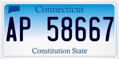 CT license plate AP58667