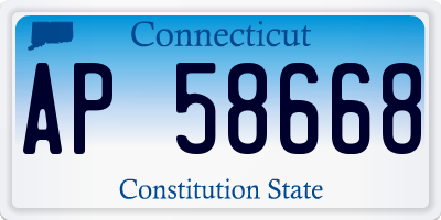 CT license plate AP58668