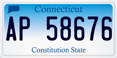 CT license plate AP58676