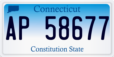 CT license plate AP58677